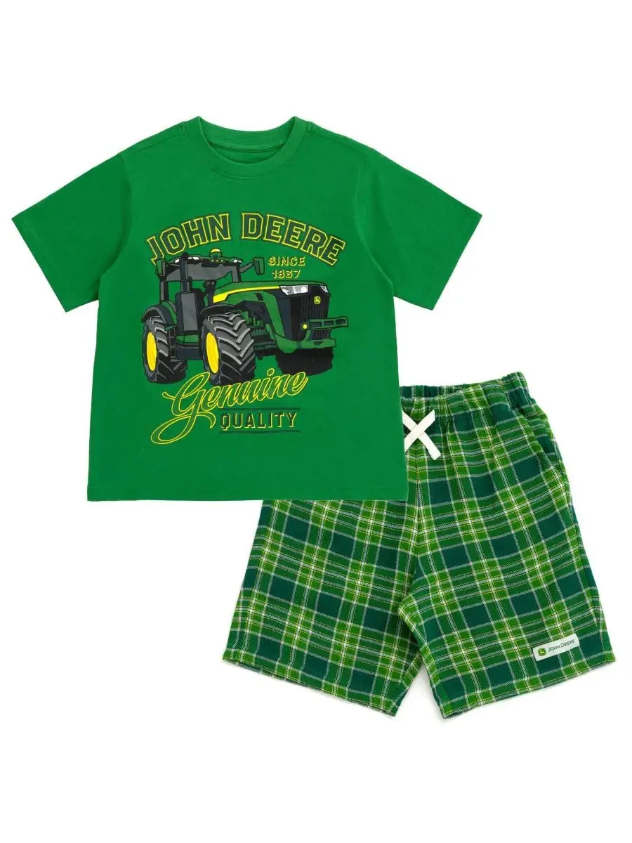 Комплект из футболки и шорт John Deere — зеленый