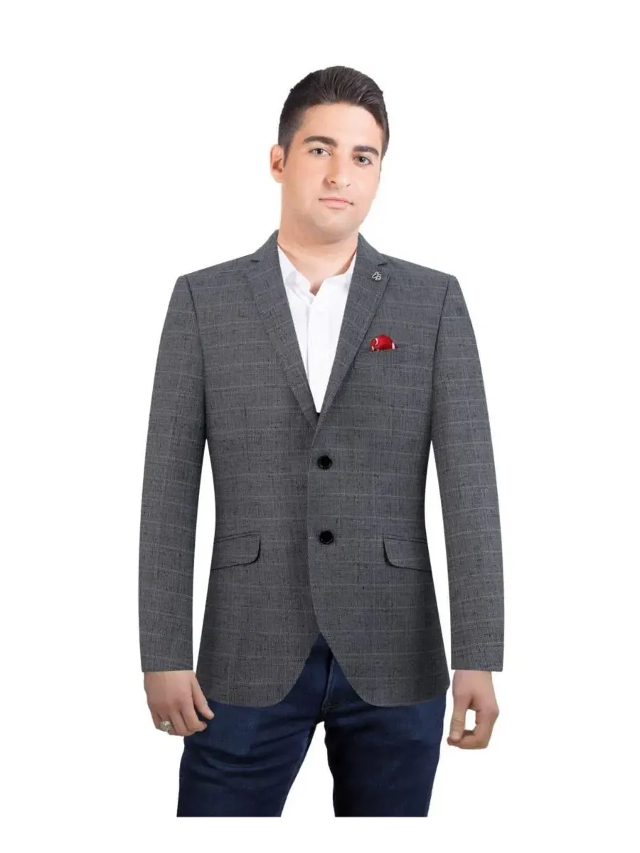 Мужской пиджак спортивный с меланжевой текстурой, Slim Fit Elie Balleh