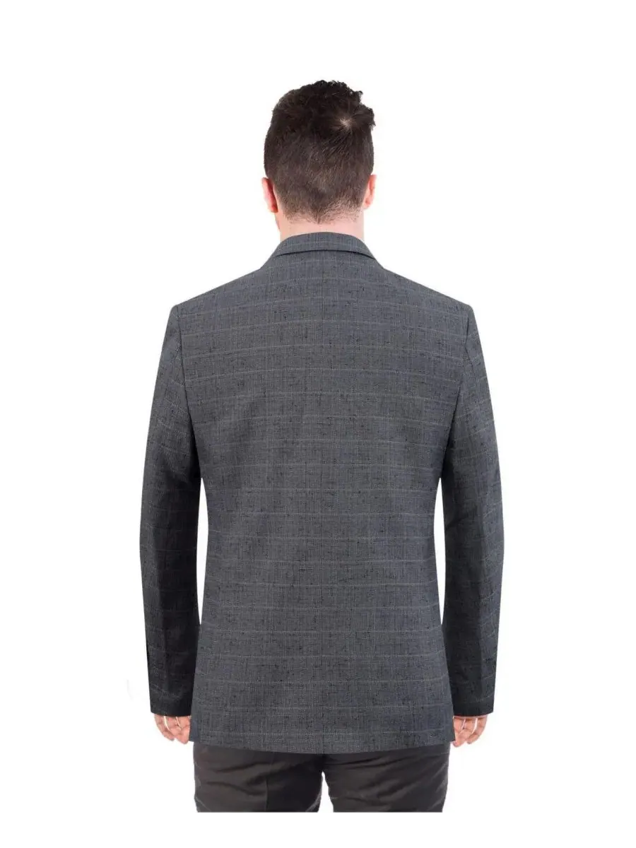 Мужской пиджак спортивный с меланжевой текстурой, Slim Fit Elie Balleh — изображение 2 из 5, серый