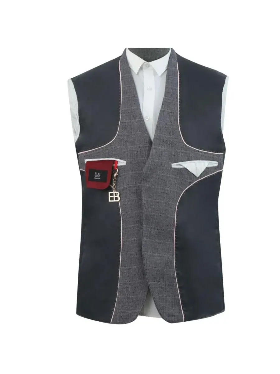 Мужской пиджак спортивный с меланжевой текстурой, Slim Fit Elie Balleh — изображение 5 из 5, серый