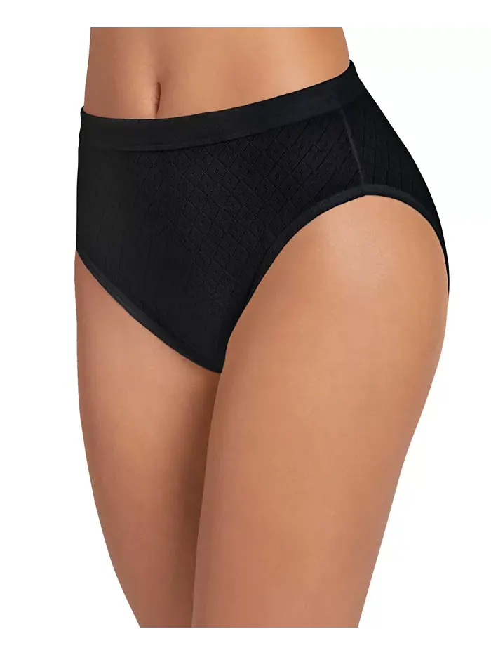 Трусы Elance Cotton French Cut Underwear 3-Pk 1541, Extended Sizes Jockey — изображение 2 из 4, черный/черный/черный