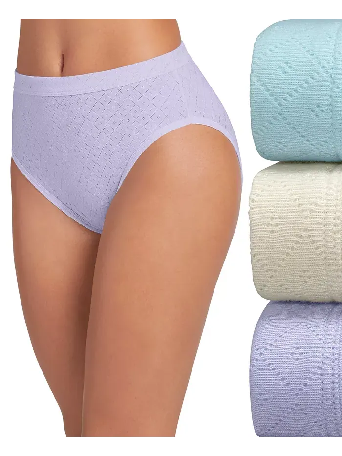 Трусы Elance Cotton French Cut Underwear 3-Pk 1541, Extended Sizes Jockey — изображение 1 из 3, фиолетовый
