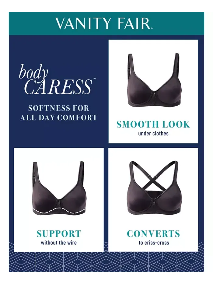 Бюстгальтер Body Caress Full Coverage Wireless 72335 Vanity Fair — изображение 5 из 5, коричневый/бежевый