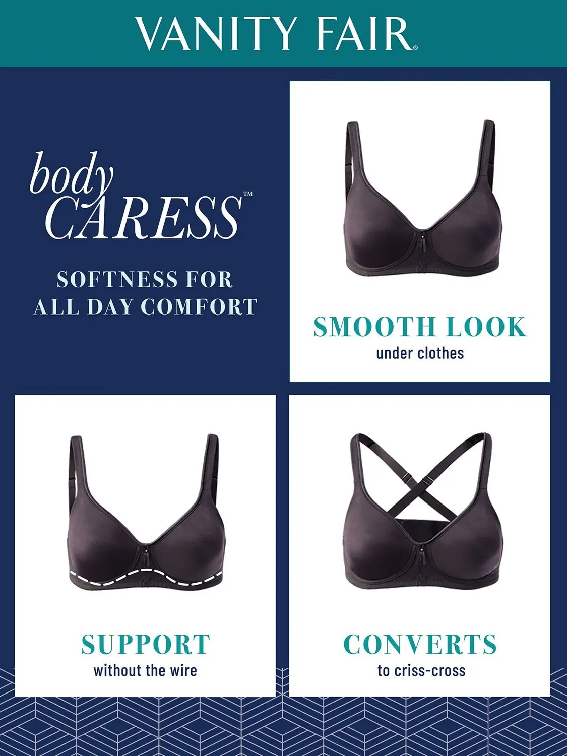 Бюстгальтер с полным покрытием Body Caress Wireless 72335 Vanity Fair — изображение 9 из 14, слоновая кость