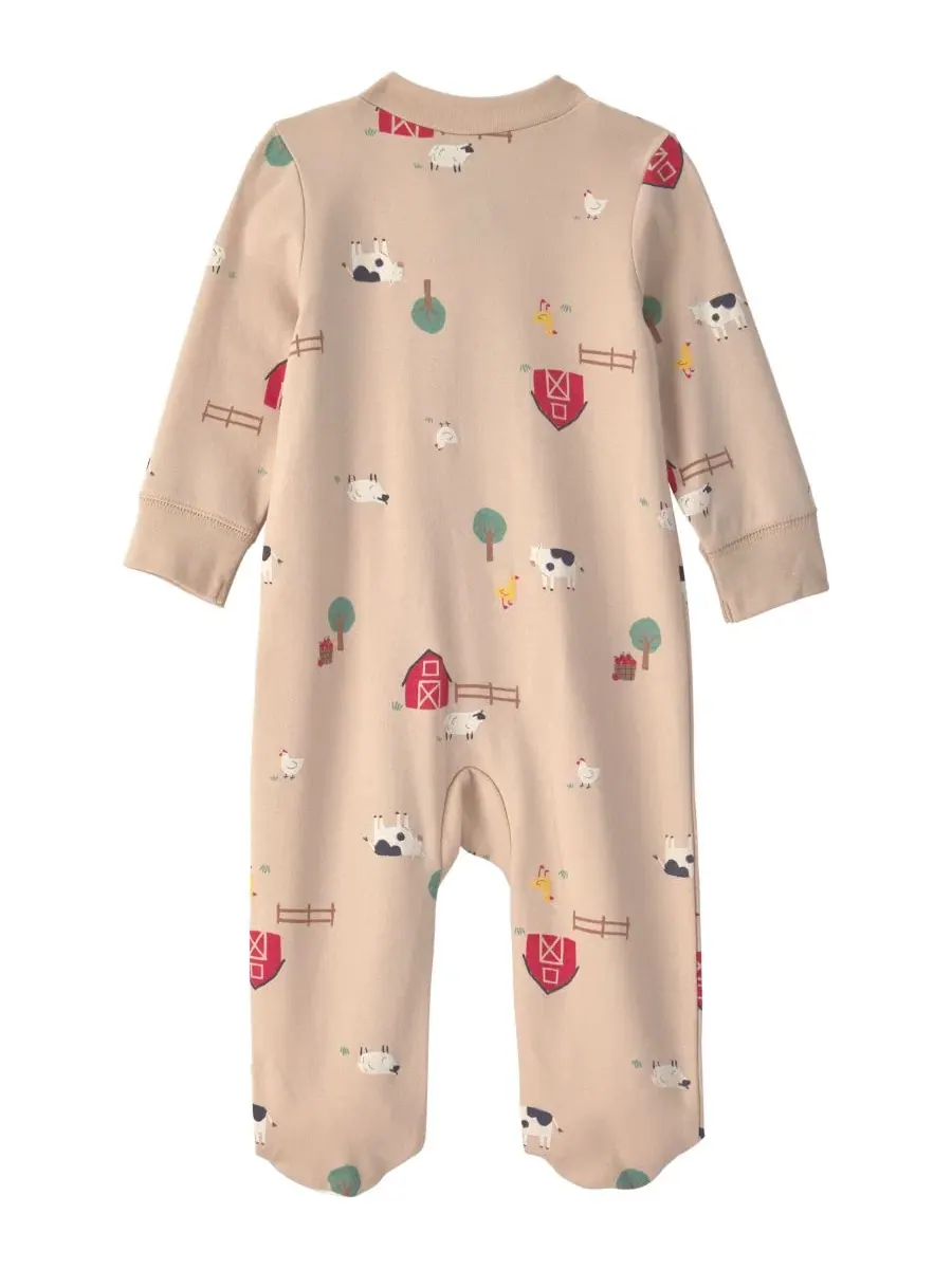 Детский комбинезон-слип Cotton 2-Way Zip Sleep & Play Carter's — изображение 2 из 5, бежевый