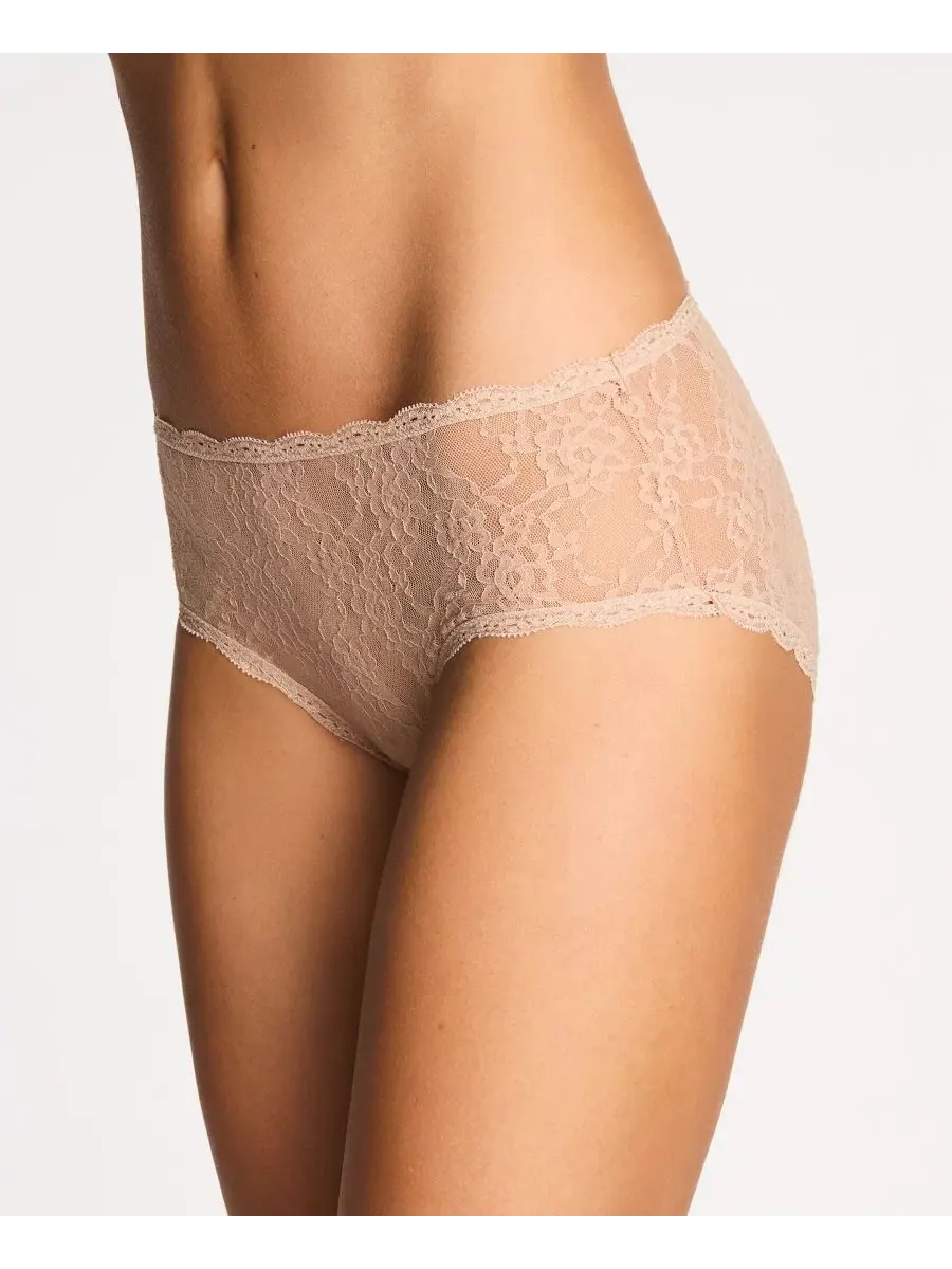 Трусы-хипстеры с цветочным кружевом, модель Full Coverage Floral Lace Hipster b.tempt'd — изображение 2 из 5, бежевый