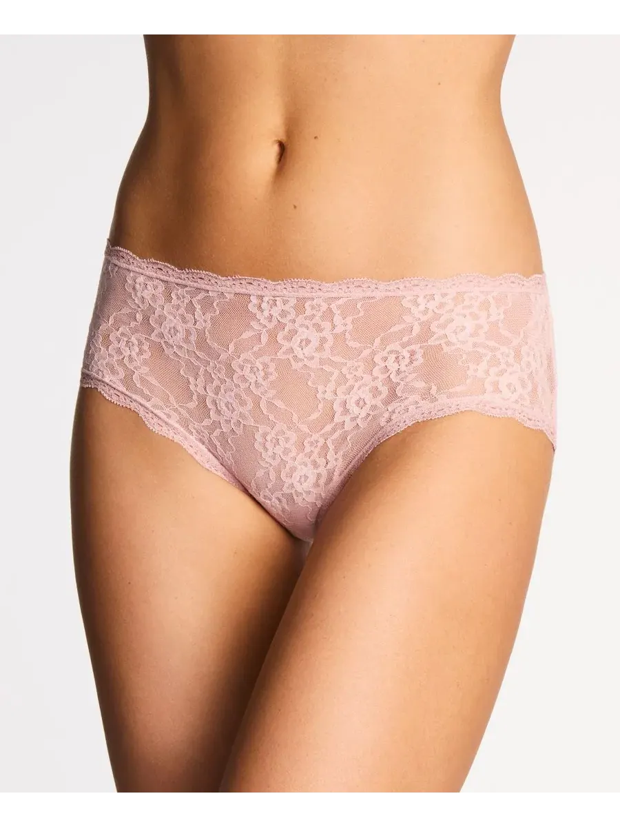 Женские трусы-слипы с кружевным цветочным принтом, модель Floral Lace Hipster b.tempt'd — изображение 2 из 5, розовый