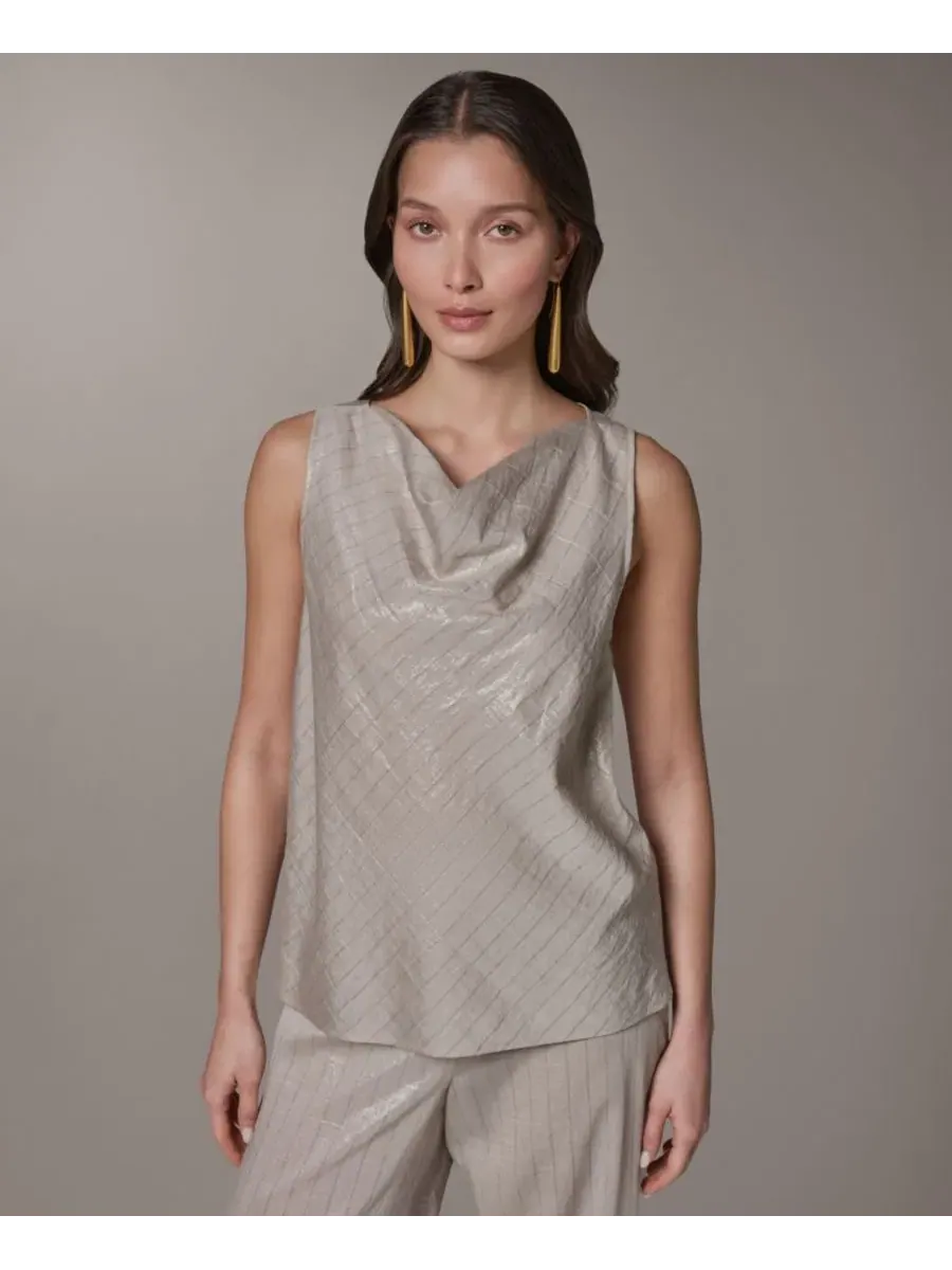 Топ без рукавов с воротником-хомутом Donna Karan New York, Sisal Canyon