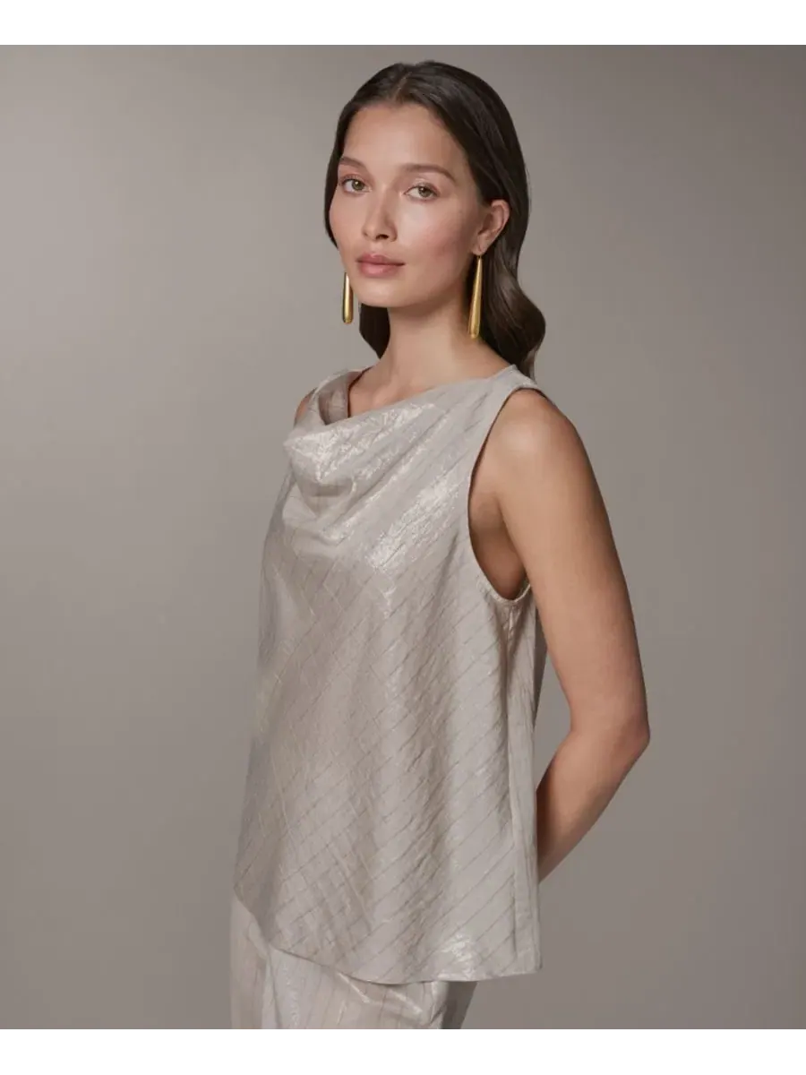 Топ без рукавов с воротником-хомутом Donna Karan New York, Sisal Canyon — изображение 3 из 7, оранжевый