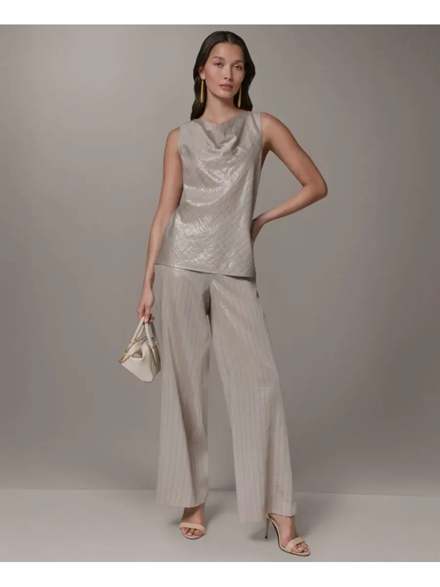 Топ без рукавов с воротником-хомутом Donna Karan New York, Sisal Canyon — изображение 6 из 7, оранжевый