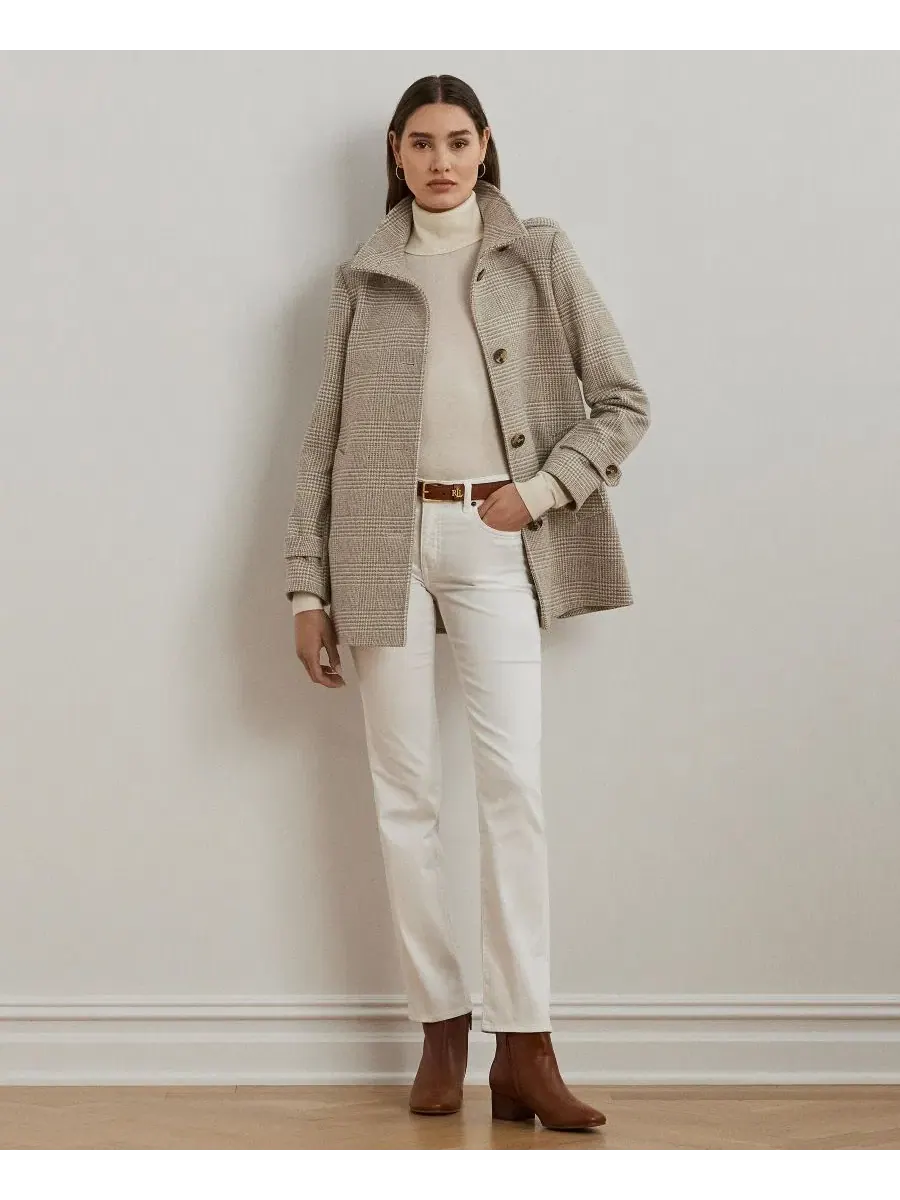 Пальто А-силуэта с капюшоном Icon Lauren Ralph Lauren — изображение 2 из 5, кремовый