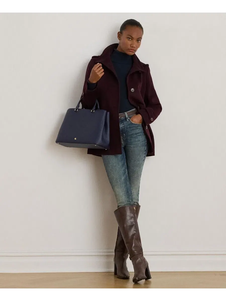 Пальто-трапеция с капюшоном, модель Icon Hooded A-Line Coat Lauren Ralph Lauren — изображение 2 из 5, черный