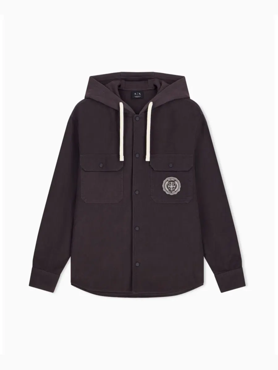 Куртка-рубашка с капюшоном Crossover Hooded A|X Armani Exchange — изображение 2 из 8, черный