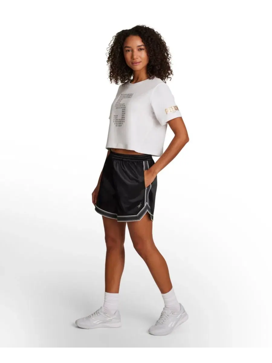 Шорты баскетбольные с принтом Faceted Taping Reebok — изображение 2 из 6, черный