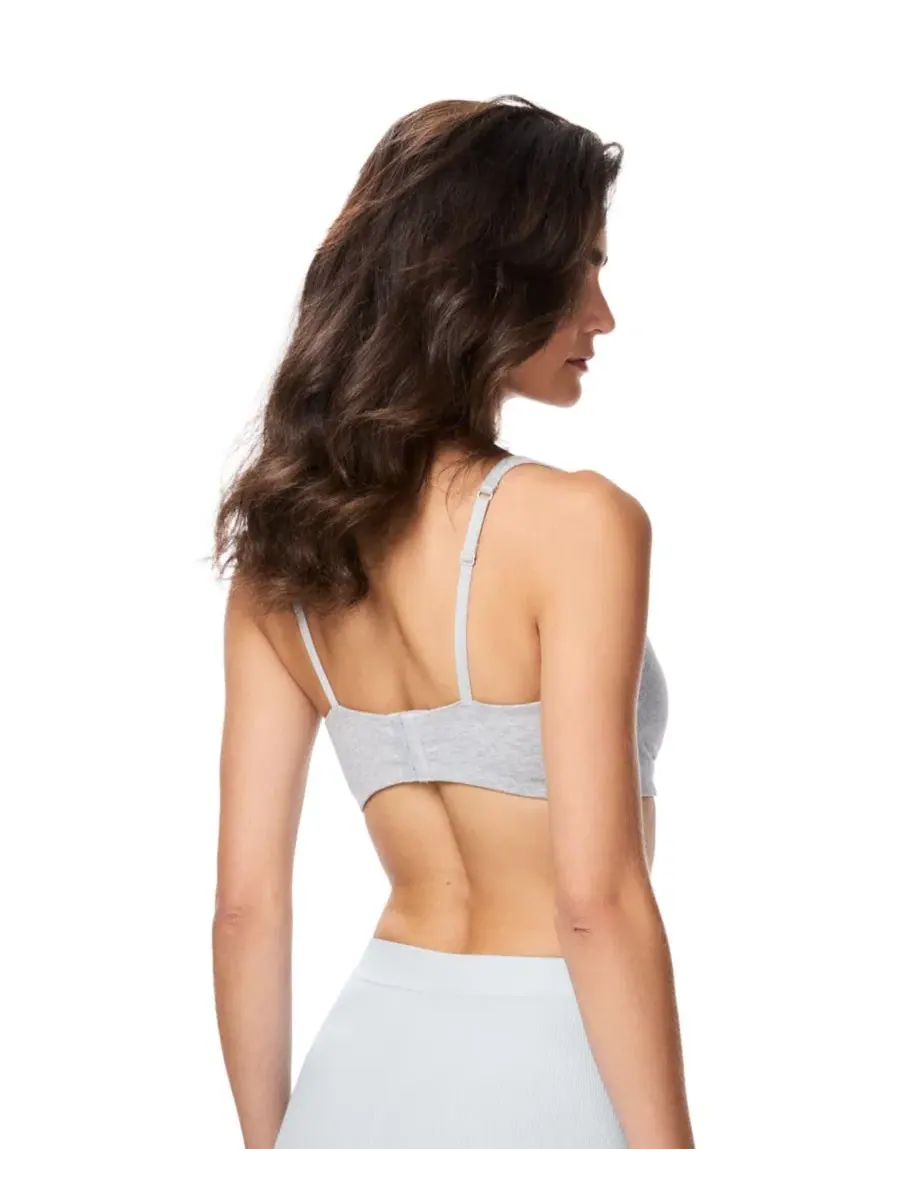 Бюстгальтер-бралетт с мягкой чашкой GAP Gapbody Cotton Bralette GPW00295 — изображение 5 из 7, светлый серый