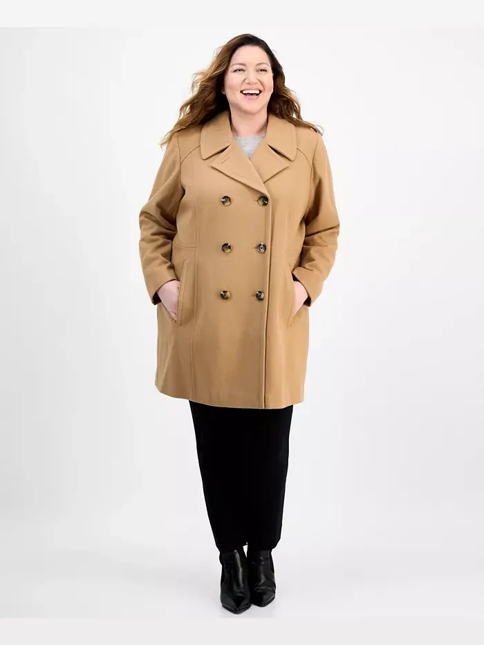 Двубортный бушлат больших размеров Anne Klein