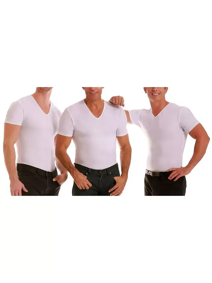 Insta Slim Мужские Футболки с V-образным вырезом и коротким рукавом, компрессионные, 3 шт Instaslim — изображение 1 из 3