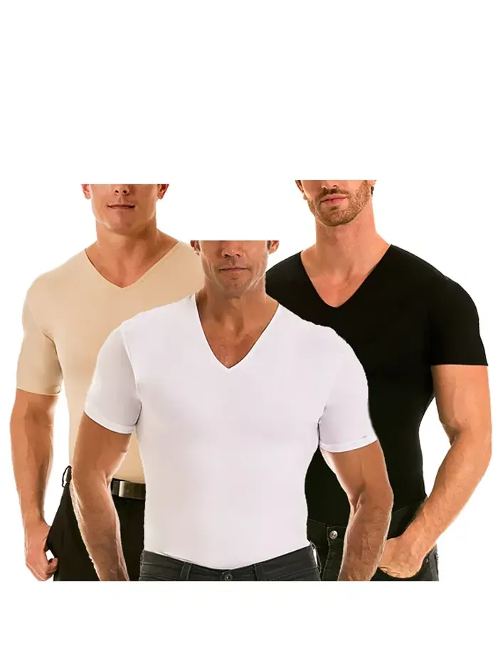 Insta Slim Мужские Футболки с V-образным вырезом и коротким рукавом, компрессионные, 3 шт Instaslim — изображение 2 из 3