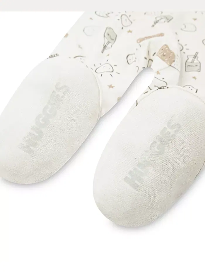 Детский комбинезон с молнией спереди и закрытыми ножками Huggies — изображение 3 из 4, белый