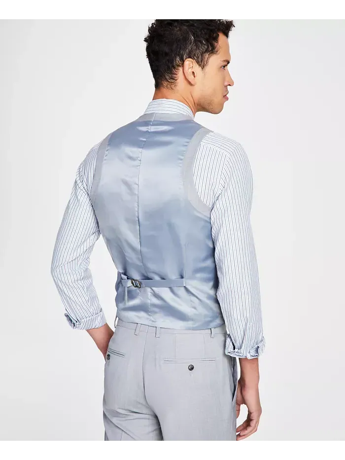 Мужской жилет из акульей кожи Slim-Fit Bar III — изображение 2 из 2, светлый серый