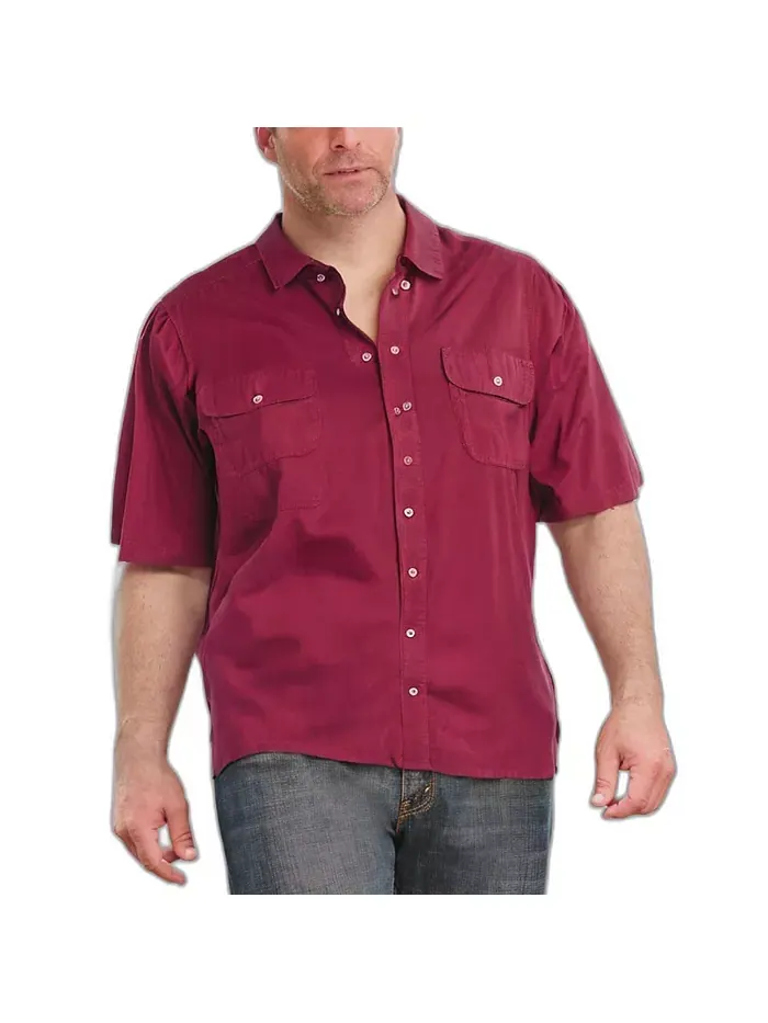 Большая и высокая рубашка с коротким рукавом Denim And Twill от KingSize Boulder Creek — изображение 1 из 3, красный