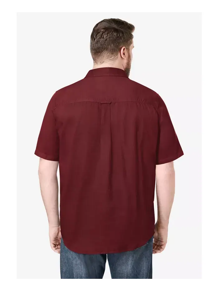 Большая и высокая рубашка с коротким рукавом Denim And Twill от KingSize Boulder Creek — изображение 2 из 3, красный