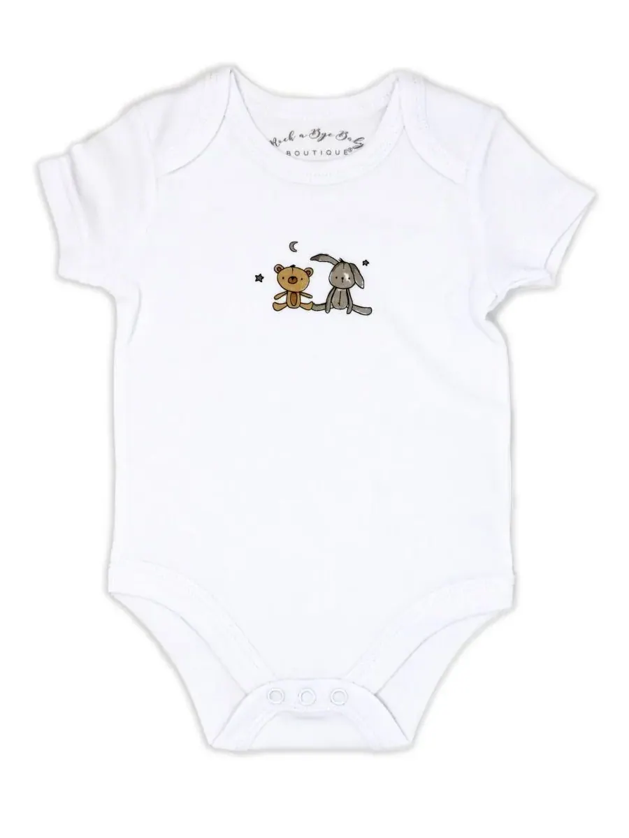 Набор для новорожденных мальчиков и девочек, 7 предметов Rock-A-Bye Baby Boutique — изображение 3 из 8, белый
