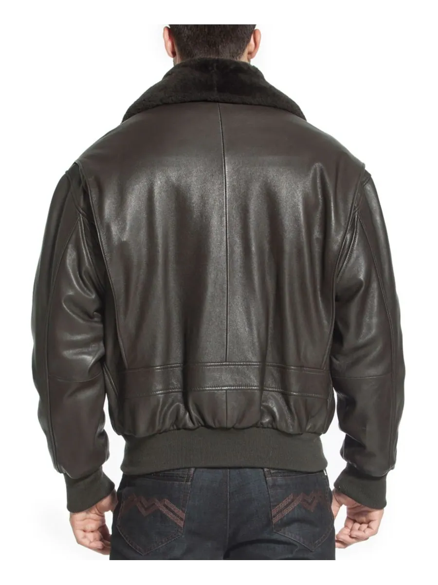 Мужская кожаная куртка-бомбер G-1 для полетов Landing Leathers — изображение 2 из 3, коричневый
