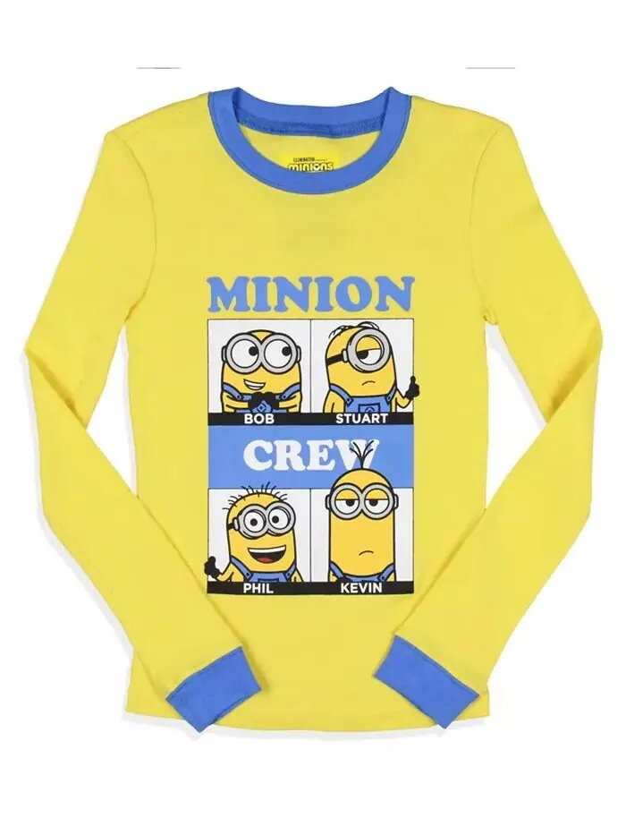 Пижамный комплект для сна Big Boys Minions Crew Bob Stuart Phil Kevin Despicable Me — изображение 2 из 3, желтый