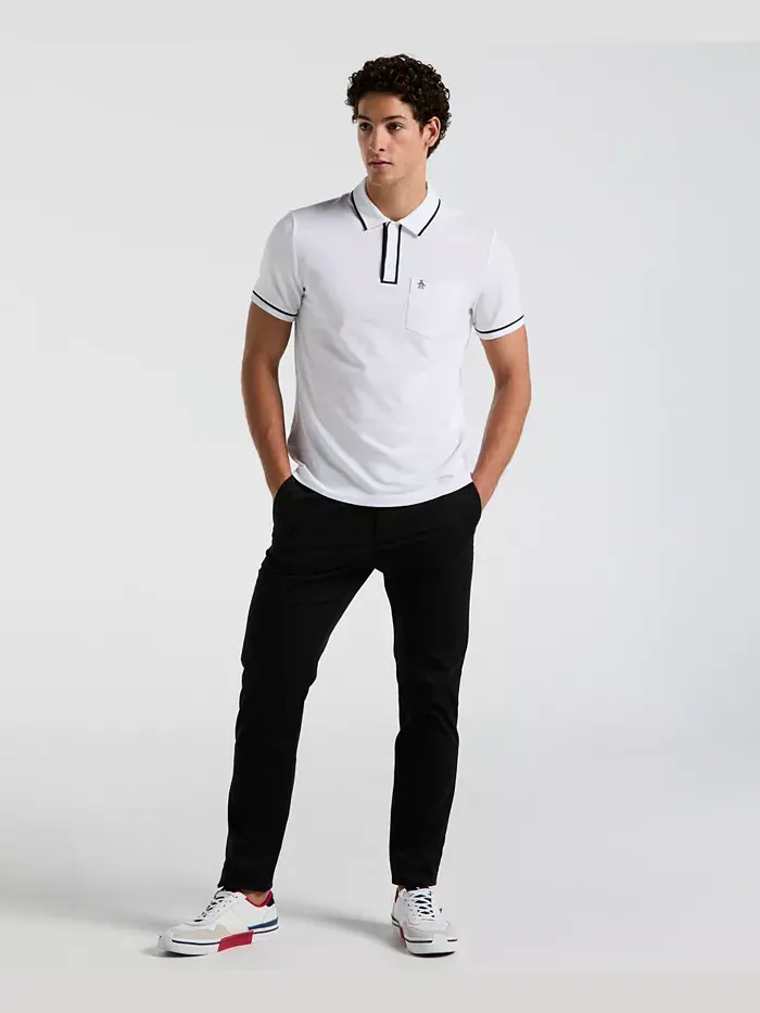 Мужская поло Earl Pique Original Penguin — изображение 2 из 4, яркий белый