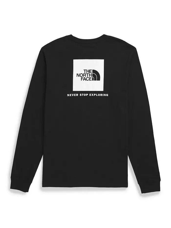 Мужская футболка с длинным рукавом Box Never Stop Exploring The North Face — изображение 4 из 5, черный белый