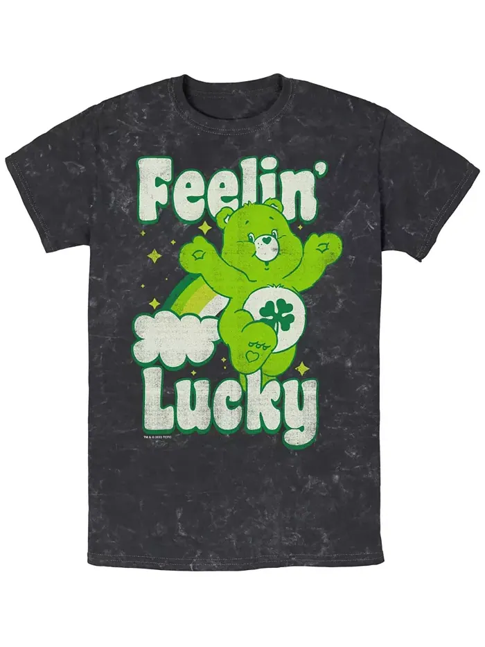 Мужская футболка Lucky с коротким рукавом Care Bears — черный