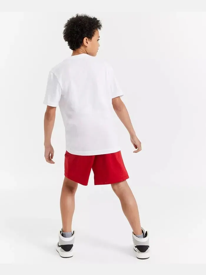 Футболка с вышивкой Big Boys Jumpman Air и шорты с сетчатым логотипом Jordan — изображение 3 из 4, белый