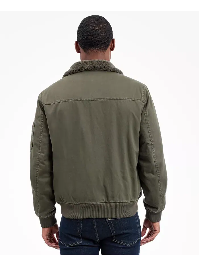 Мужская куртка-бомбер с воротником из шерпы Lucky Brand — изображение 5 из 7, зеленый