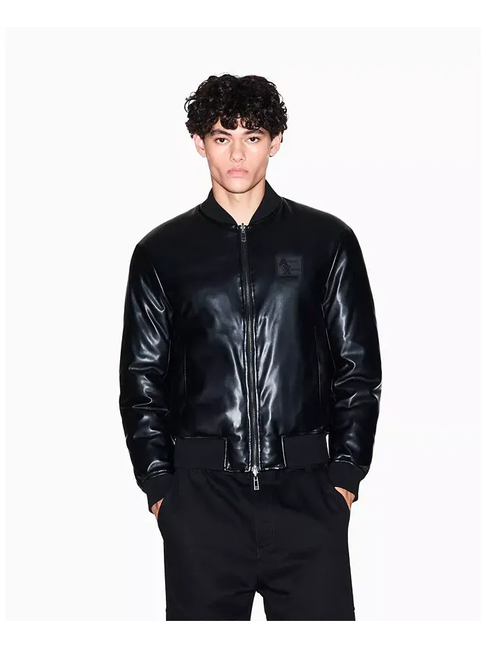 Мужская куртка-бомбер из искусственной кожи A|X Armani Exchange