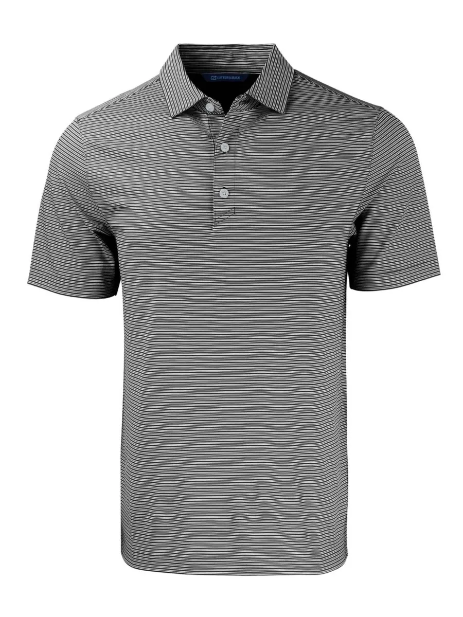 Мужская поло-рубашка Forge Eco Double Stripe Stretch Recycled Shirt Cutter & Buck — изображение 2 из 3, черный/белый