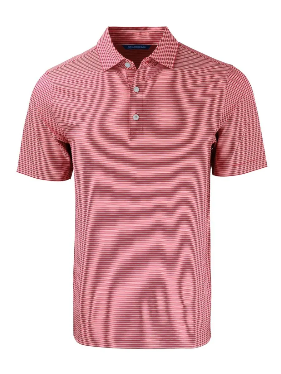 Мужская поло-рубашка Forge Eco Double Stripe Stretch Recycled Shirt Cutter & Buck — изображение 2 из 3, красный/белый