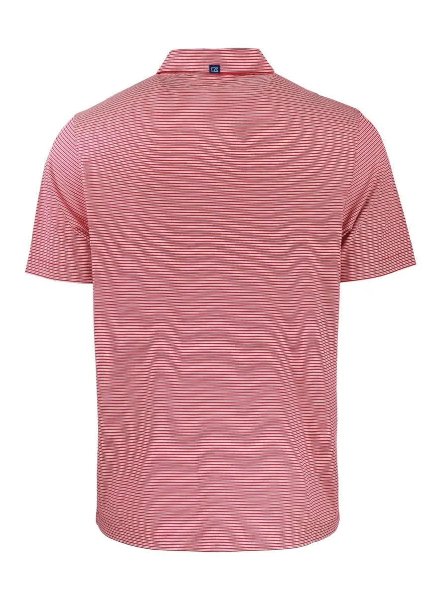 Мужская поло-рубашка Forge Eco Double Stripe Stretch Recycled Shirt Cutter & Buck — изображение 3 из 3, красный/белый
