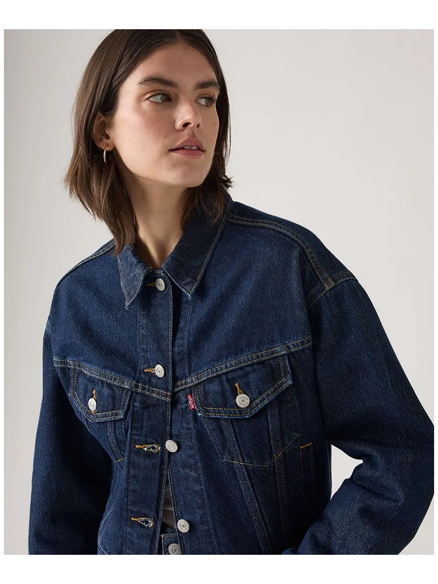 Женская укороченная куртка-тракер в стиле 90-х Levi's — изображение 2 из 3, синий
