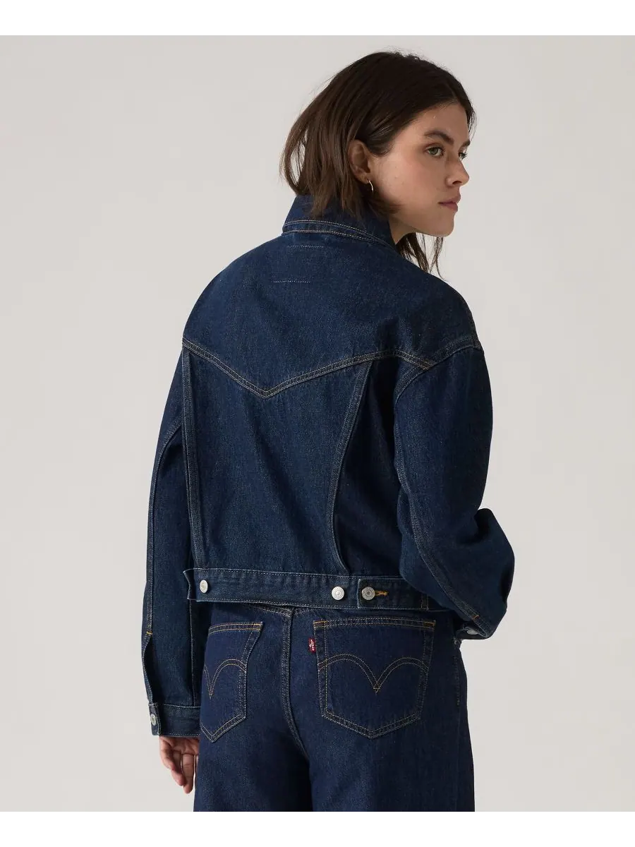 Женская укороченная куртка-тракер в стиле 90-х Levi's — изображение 3 из 3, синий