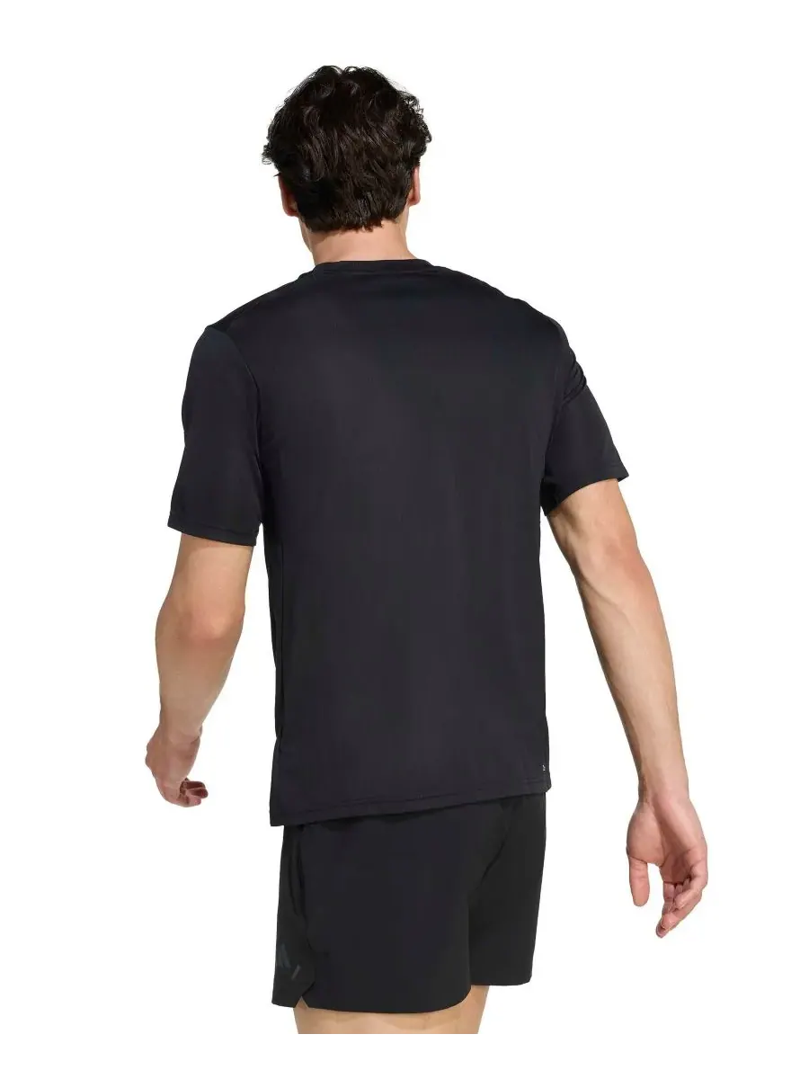 Мужская спортивная футболка Essential Base с круглым вырезом Adidas — изображение 3 из 3, черный