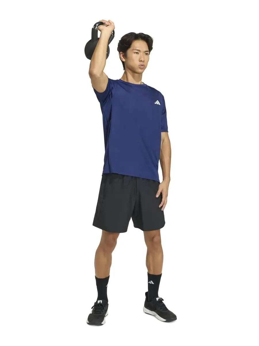 Мужская спортивная футболка Essential Base с круглым вырезом Adidas — изображение 2 из 3, синий