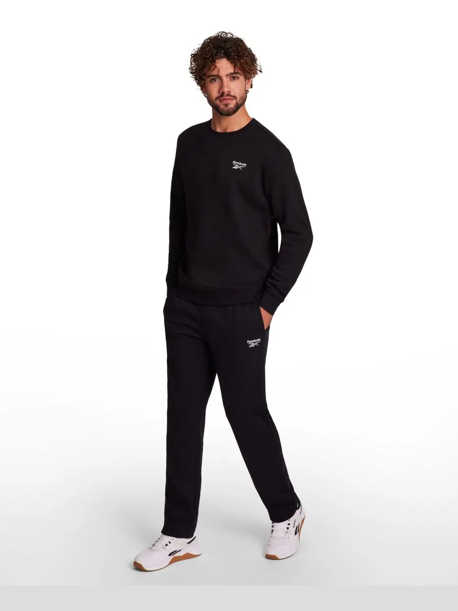 Мужская толстовка с вышитым логотипом на груди Reebok — изображение 3 из 3, черный