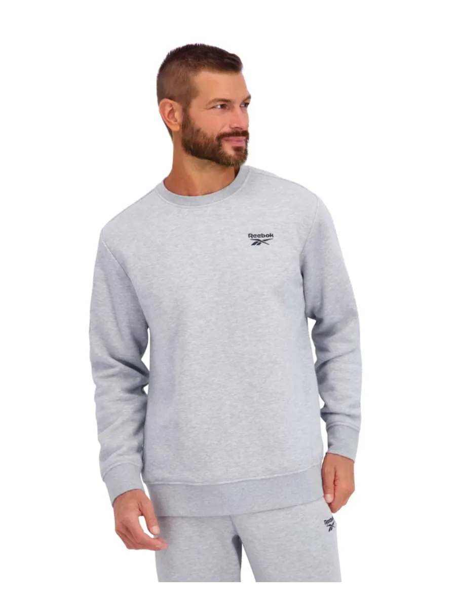 Мужская толстовка с вышитым логотипом на груди Reebok — изображение 1 из 3, серый