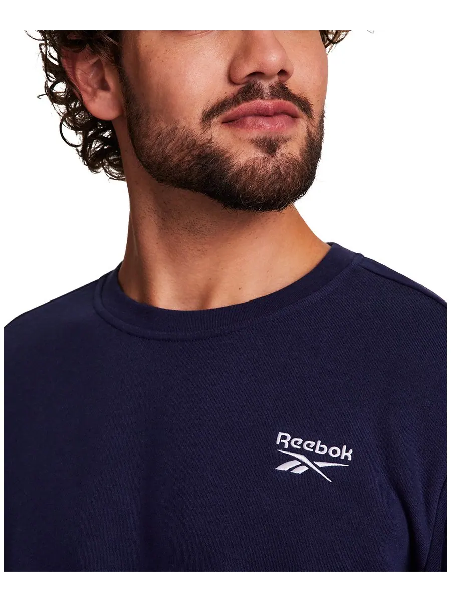 Мужская толстовка с вышитым логотипом на груди Reebok — изображение 3 из 3, темно-синий
