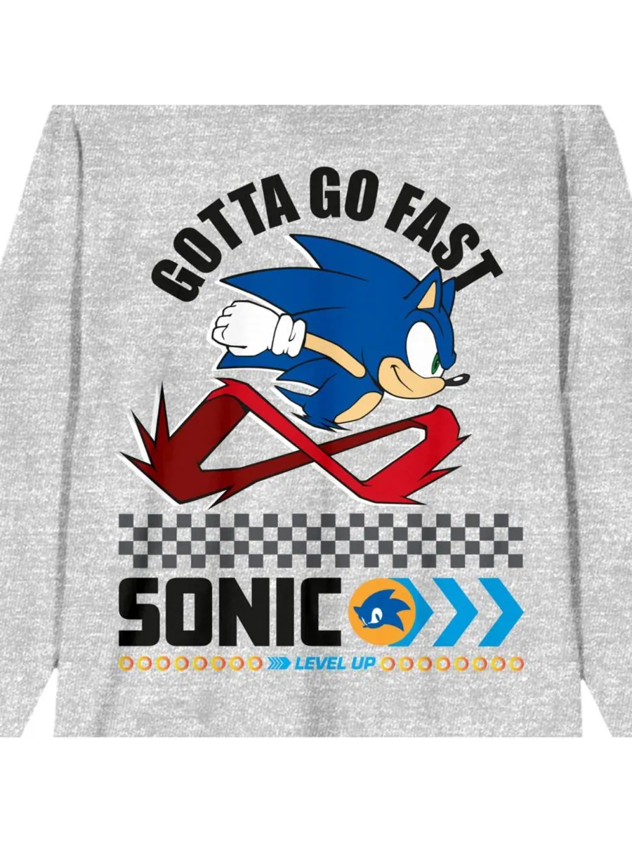 Мужская современная футболка с длинным рукавом и круглым вырезом Gotta Go Fast в спортивном стиле — изображение 2 из 2, серый