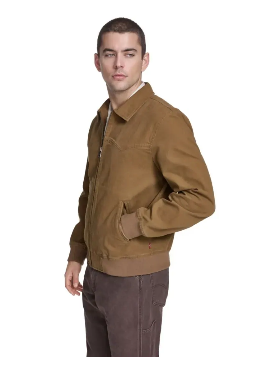 Мужская хлопковая куртка-бомбер в стиле вестерн Levi's — изображение 3 из 7, коричневый