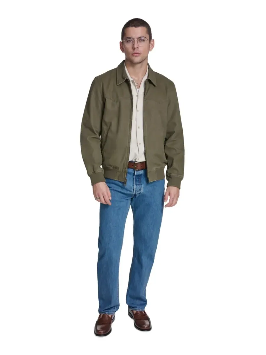 Мужская хлопковая куртка-бомбер в стиле вестерн Levi's — изображение 2 из 5, оливковый