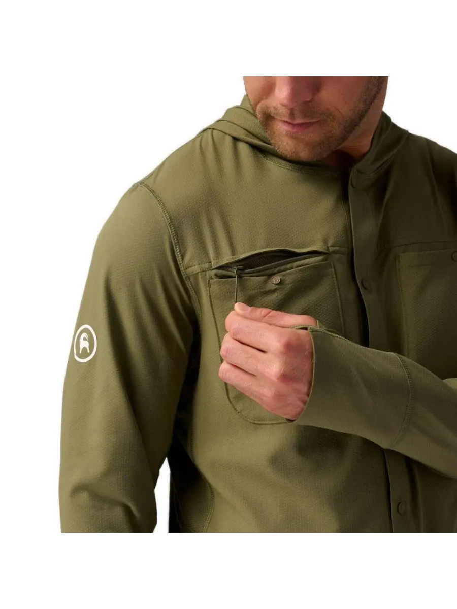 Худи с капюшоном, с длинным рукавом, Hybrid Tahoe Sun Hoodie Backcountry — изображение 3 из 6, каламата