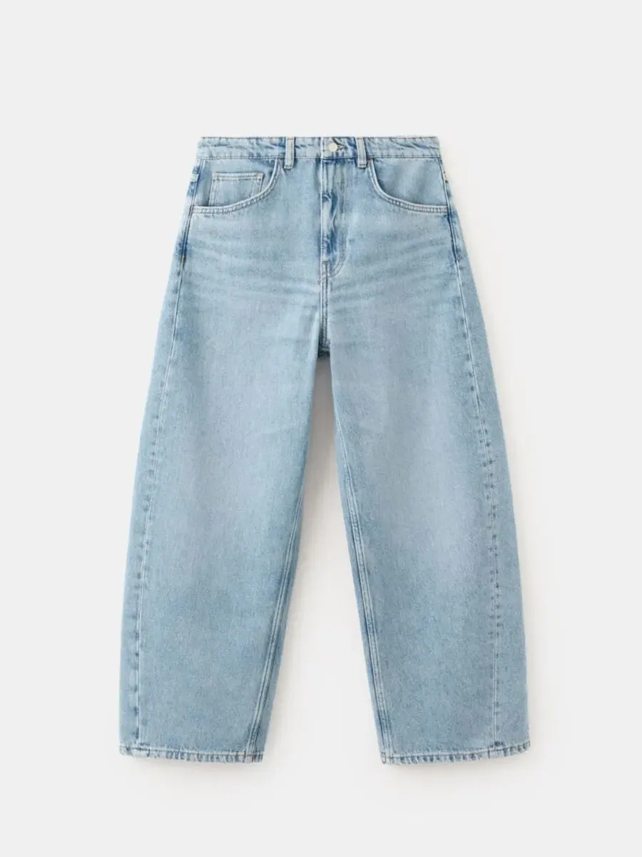 Джинсы с баллон-кроем и укороченной длиной Balloon Crop Jeans MANGO